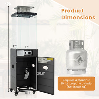 40000 BTU Patio Heater Outdoor Propane Gas Heater with Cover and Wheels