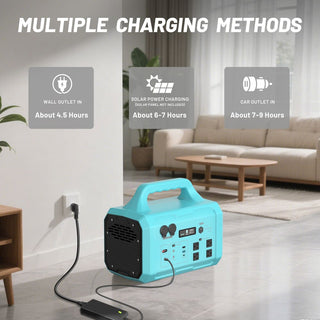 1024Wh Portable Power Station (1000W/1800W) with MPPT Solar Charging, 100W USB-C PD & IPX4 Protection