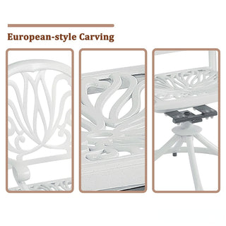 2-Piece White Cast Aluminum Outdoor Patio Swivel Dining Chairs for Garden, Deck & Backyard
