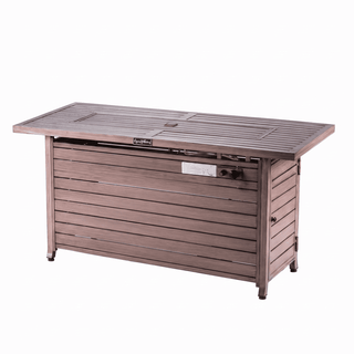 50,000 BTU Outdoor Propane Fire Pit Table with Glass Wind Guard, Lava Glass, Aluminum Frame & Stainless Steel Burner for Patio