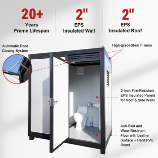 Portable Outdoor Toilet & Shower Cabin – Complete Restroom with Sink, Lighting & Ventilation