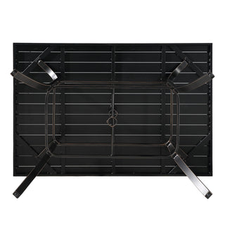 60 Inch Antique Bronze Aluminum Bar-Height Patio Dining Table with Umbrella Hole