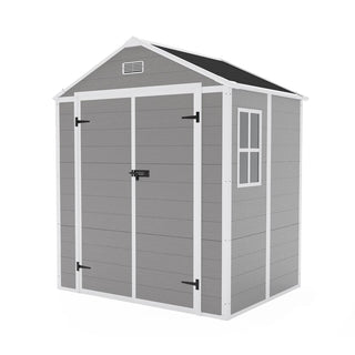 6x5 Ft Resin Storage Shed, Heavy-Duty Plastic Garden Tool Shed with Waterproof PP Panels, UV & Rust Resistant