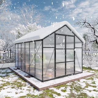 New-Design Walk-In Polycarbonate Greenhouse with Heavy-Duty Aluminum Frame – All-Season Garden & Backyard Greenhouse