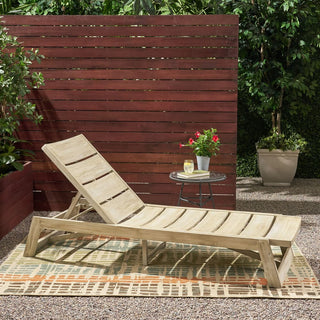 Outdoor Adjustable Lounge Chair With Acacia Wood Frame