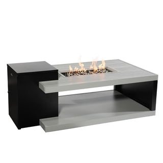 Aluminum Convertible Propane Fire Pit Table, 45,000 BTU Outdoor Gas Fire Pit