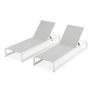 Five-Position Adjustable Two-Piece Outdoor Lounge Chair With Durable Aluminum Frame And Textilene Mesh Fabric
