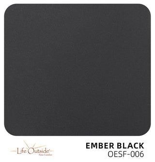 Modern 44" Rounded Square Outdoor Dining Table – Black Sintered Stone Top with Flared Aluminum Pyramid Base