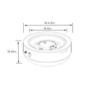 24" Propane Gas Fire Pit Bowl, 50000 BTU Round Steel Fire Pit for Outside Patio Deck Garden Backyard- Grey