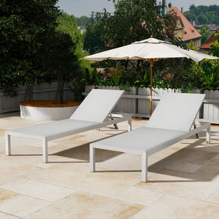 Outdoor Lounge Chair Set Of Two, Made Of Aluminum, Adjustable, Weather-Resistant And UV-Protected, With A Weight Capacity Of 400 Pounds