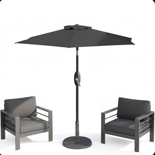 7.5 Ft Black Market Umbrella with Crank Lift & Tilt. UV-Resistant Canopy for Pool, Backyard & Patio Without base