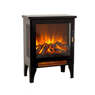 18-Inch Freestanding Electric Fireplace Stove Heater with 3D Flame Effect