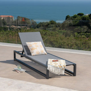 Five-Position Adjustable Two-Piece Outdoor Lounge Chair With Durable Aluminum Frame And Textilene Mesh Fabric