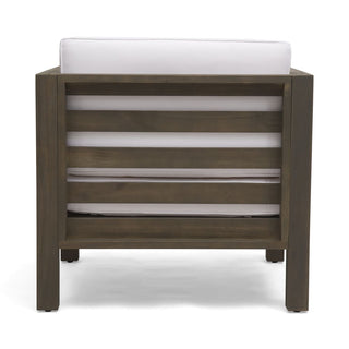 Acacia Wood Sofa And Lounge Chair, With A Modular Design And Removable Cushions.