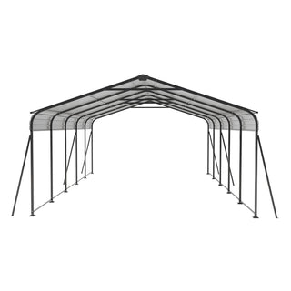 13 x 26.5 ft carport, 0.25mm thick, with protective film to prevent scratching, 2 pairs of adhesive gloves, 3 hooks, 12 expansion screws, 6 fixed iron pieces,versatile space