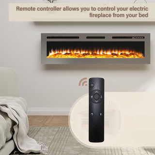 50/60 Inch  Modern LED Heater with 12 Flame Colors & Remote Electric Fireplace