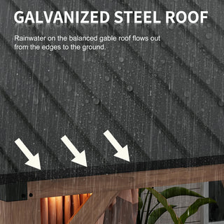 13X11 FT Patio Gable Roof Hardtop Gazebo Aluminium Frame Galvanized Steel Top