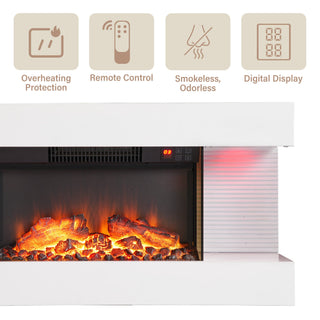 32/50 Inch Wall Mounted Electric Fireplace with Remote