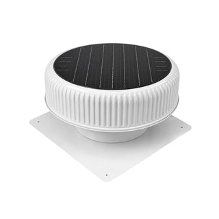 12-Inch Flush-Mount Round Solar Roof Vent Fan, 30W Dual-Power Attic Exhaust Fan with 1200 CFM, 3-Speed Remote & 25°C Auto Start