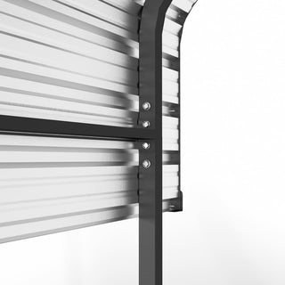 10x15/12x20 FT Heavy Duty Metal Carport with Galvanized Steel Roof and Reinforced Base for Cars, Boats & Trucks