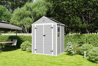 6x5 Ft Resin Storage Shed, Heavy-Duty Plastic Garden Tool Shed with Waterproof PP Panels, UV & Rust Resistant