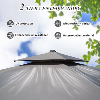 Aluminum Cantilever Patio Umbrella with Tilt Function – Outdoor Offset Market Umbrella for Backyard, Deck & Pool (Base Not Included)