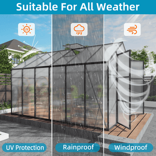 New-Design Walk-In Polycarbonate Greenhouse with Heavy-Duty Aluminum Frame – All-Season Garden & Backyard Greenhouse