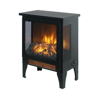 18-Inch Freestanding Electric Fireplace Stove Heater with 3D Realistic Flame Effect for Living Room, Bedroom & Home