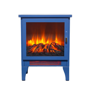 18-Inch Freestanding Electric Fireplace Stove Heater with 3D Flame Effect