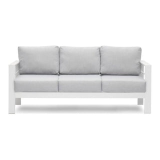 73" All-Weather Aluminum Patio Sofa, 3 Seat Outdoor Couch with Thick Cushions &  Frame