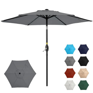 7.5 Ft Black Market Umbrella with Crank Lift & Tilt. UV-Resistant Canopy for Pool, Backyard & Patio Without base