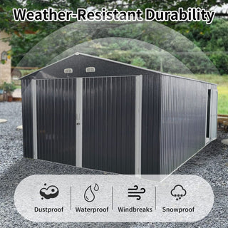 13x20FT Outdoor Storage Shed, Large Metal Garage Shed for Car, Truck, Bike, Lawnmower, Backyard Tool
