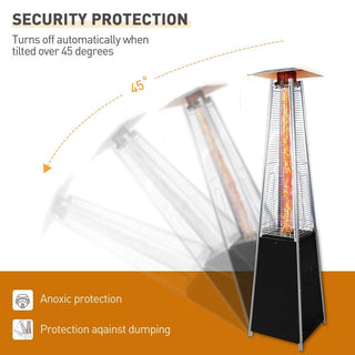 48,000 BTU Outdoor Heaters for Patio Propane with Detachable Wheels, Protective Cover