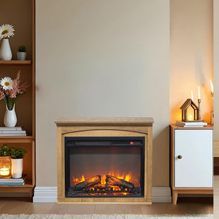 28-Inch TV Media Entertainment Center with Electric Fireplace