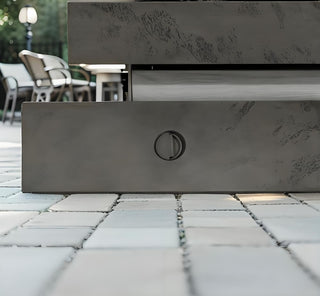 Outdoor Firepit Table, 48 x 24 Inch Rectangle Fire Pit Table, 50000 BTU Propane Fire Pits Table for Patio Set, two height options