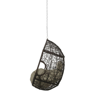 Outdoor Teardrop Swing Chair With Polyethylene Rattan And Cushions