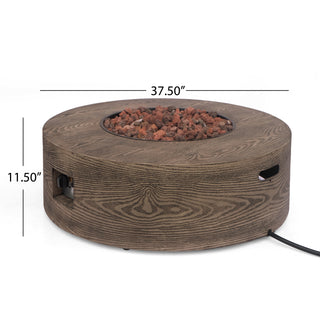 Round Iron Fire Pit – 50,000 BTU Outdoor Propane Gas Heater with External Tank Design