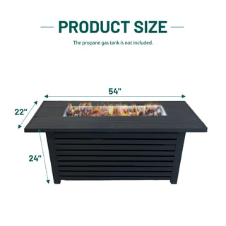 Steel Propane/Natural Gas Outdoor Fire Pit Table with Lid