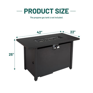 25 H x 42 W in Steel Outdoor Fire Pit Table with Lid