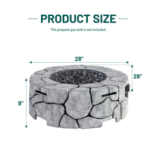 9'' H x 28'' W Fiber Reinforced Concrete Outdoor Fire pit