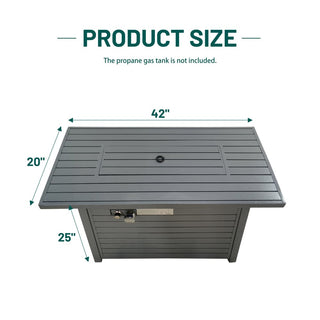 Steel Propane & Natural Gas Fire Pit Table Set with Lid – Durable Powder-Coated Steel Construction, Ideal for Outdoor Patio & Backyard Heating