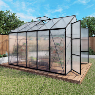 New-Design Walk-In Polycarbonate Greenhouse with Heavy-Duty Aluminum Frame – All-Season Garden & Backyard Greenhouse