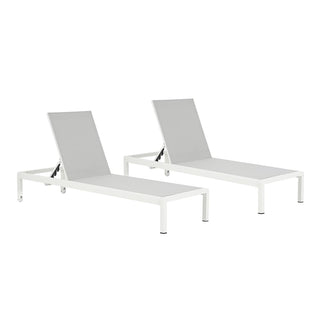 Outdoor Lounge Chair Set Of Two, Made Of Aluminum, Adjustable, Weather-Resistant And UV-Protected, With A Weight Capacity Of 400 Pounds