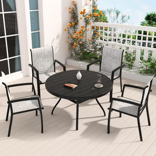 2-Piece Outdoor Patio Chairs – All-Weather Metal Dining Chairs for Garden & Poolside, Black or Cream Frame