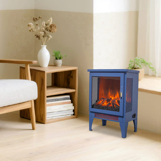18-Inch Freestanding Electric Fireplace Stove Heater with 3D Flame Effect