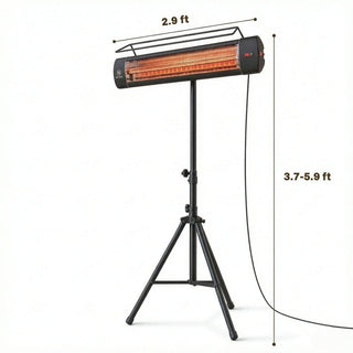 1500W Outdoor Infrared Patio Heater with Tripod Stand, IP65 Waterproof, 3 Heat Levels & 24-Hour Timer