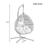 Wicker Hanging Egg Chair Swing – Comfortable Indoor/Outdoor Patio Chair with Removable Cushion