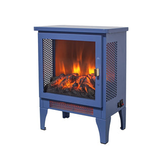 18-Inch Freestanding Electric Fireplace Stove Heater with 3D Flame Effect