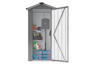 Small Metal Garden Storage Shed, Waterproof Galvanized Steel Tool Shed with Lockable Door