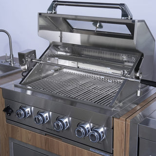 4-Burner Built-In Gas Grill with 48,000 BTU, Stainless Steel Outdoor BBQ Grill